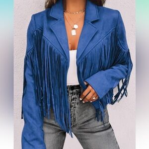 Blue Fringe Western Jacket